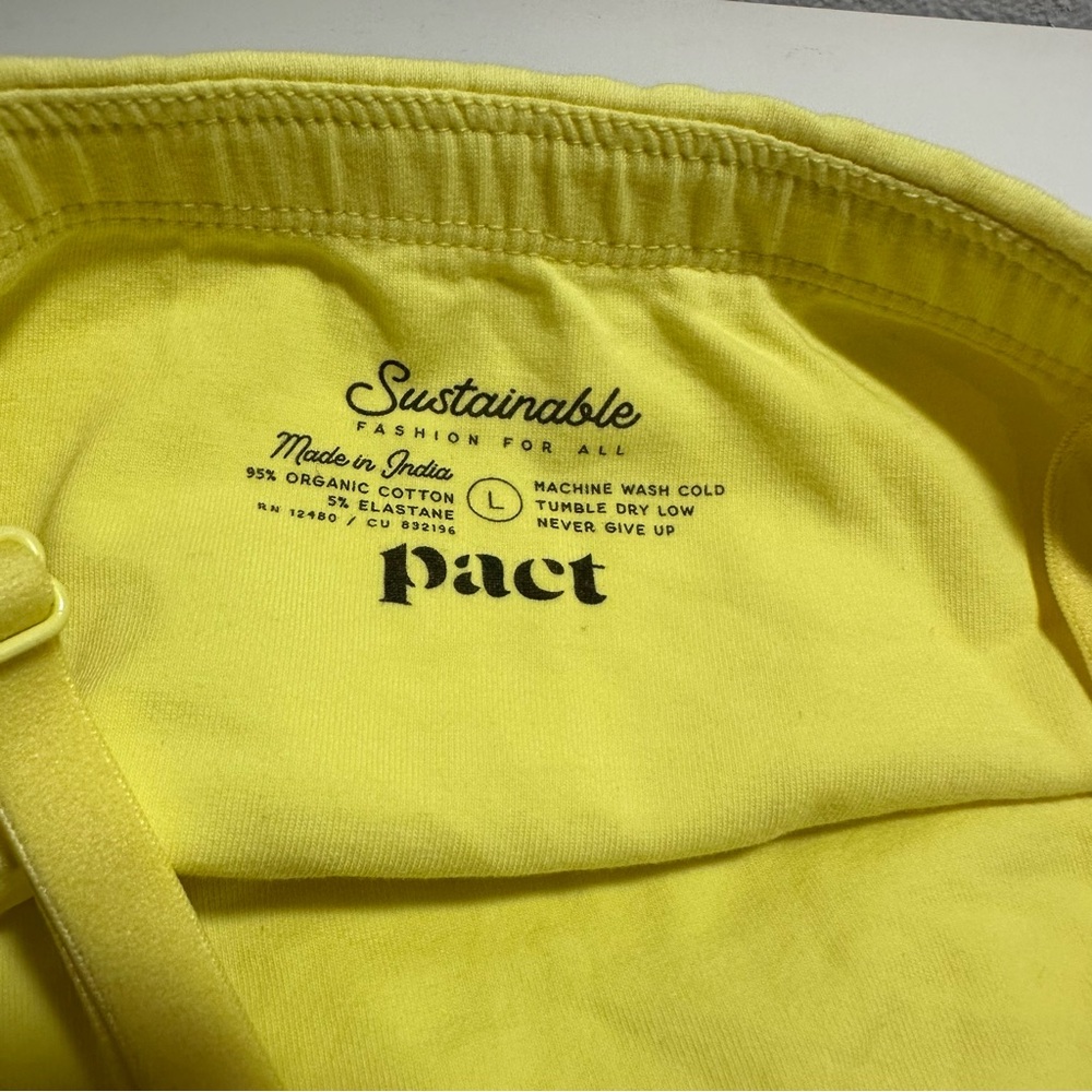 Pact Yellow Bandeau Tube Top Bralette with Removable/ Adjustable Straps Sz Large - Picture 3 of 4